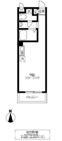 アイ・ウィステリア(ワンルーム/9階)の間取り写真