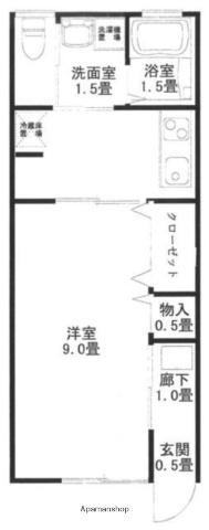 カーム乃木坂(1K/1階)の間取り写真