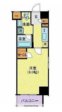 メイクスデザイン住吉アジールコート(1K/4階)の間取り写真