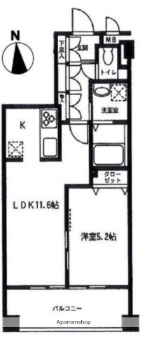 カーロヴィレッタ2(1LDK/2階)の間取り写真