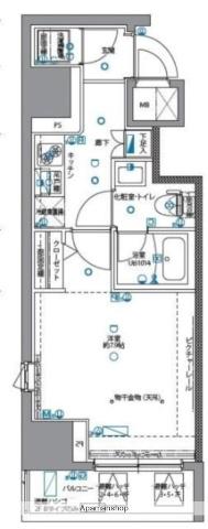 パティーナ月島(1K/8階)の間取り写真