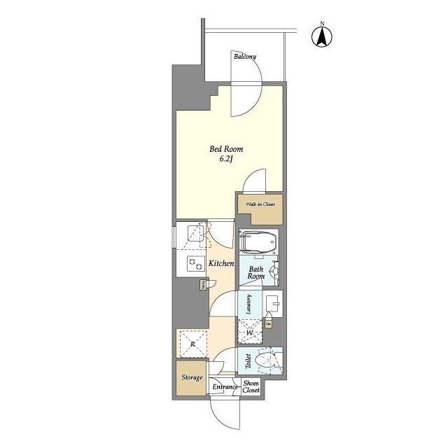 ドゥーエ亀戸(1K/11階)の間取り写真