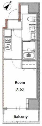 リビオメゾン上野入谷(1K/6階)の間取り写真