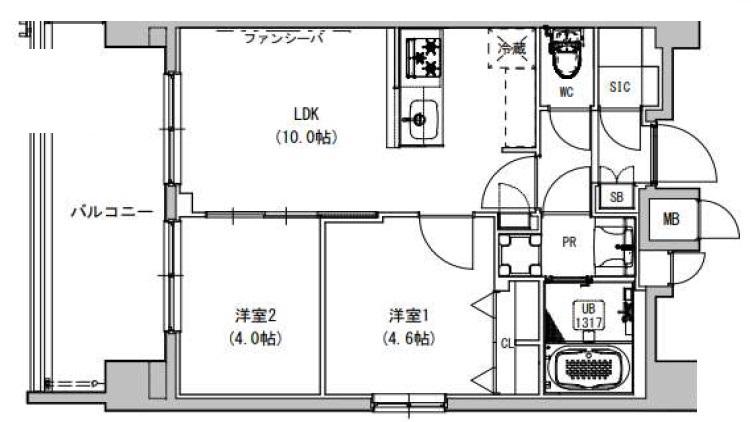 SーRESIDENCE本所吾妻橋(2LDK/7階)の間取り写真