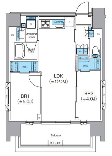 クレヴィアリグゼ錦糸町(2LDK/8階)の間取り写真