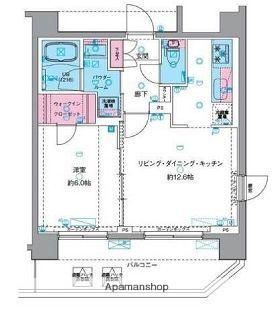 ジェノヴィア南千住6スカイガーデン(1LDK/6階)の間取り写真