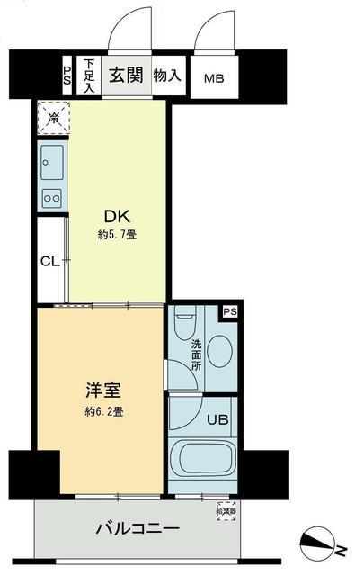 ベルファース本郷弓町(1DK/9階)の間取り写真