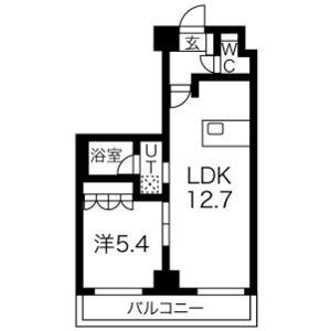 LEXE八広(1LDK/5階)の間取り写真