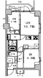 S-RESIDENCE瑞江(1SLDK/6階)の間取り写真