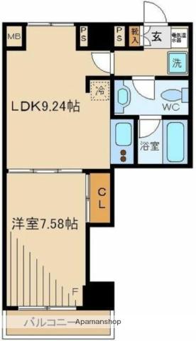 クレスト南千住(1LDK/10階)の間取り写真