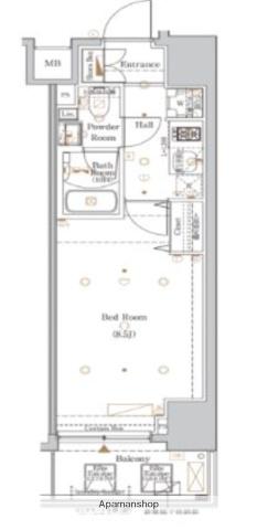 THE LOG日本橋(1K/4階)の間取り写真