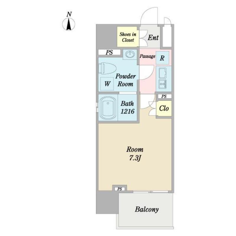 プライマル西大島小名木川(1K/4階)の間取り写真