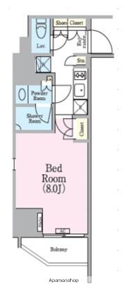 クレストコート蔵前レジデンス(1K/2階)の間取り写真