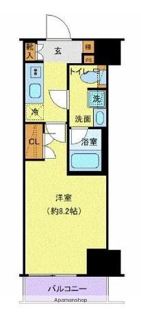 プレール・ドゥーク両国Ⅳ(1K/2階)の間取り写真