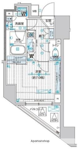 ブライズ東日本橋(1K/6階)の間取り写真
