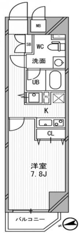 浅草橋レジデンス(1K/7階)の間取り写真