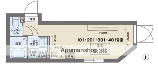 SOLASIA RESIDENCE大島(ワンルーム/2階)の間取り写真