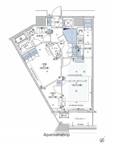 勝どき ザ・タワー(1SLDK/3階)の間取り写真