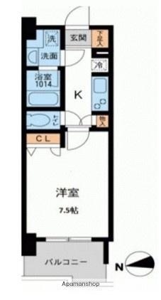 プライマル浅草橋(1K/7階)の間取り写真