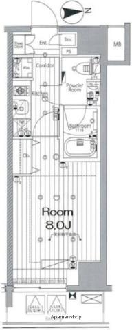 メイクスデザイン森下(1K/9階)の間取り写真