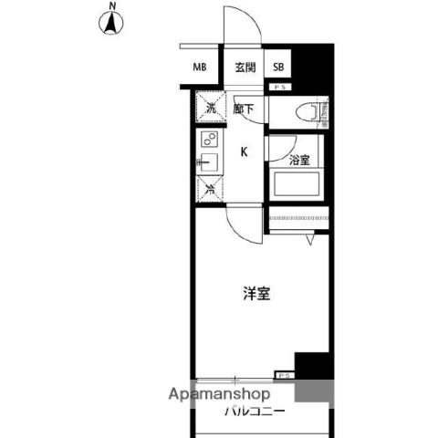 ルクレ錦糸町(1K/10階)の間取り写真