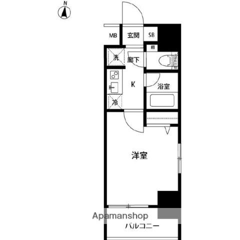 ルクレ錦糸町(1K/10階)の間取り写真