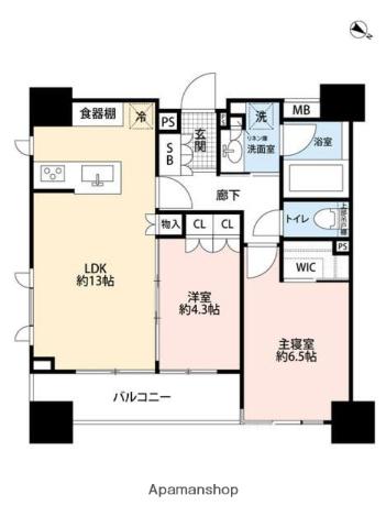 ルフォン築地 ザ・レジデンス(2LDK/5階)の間取り写真