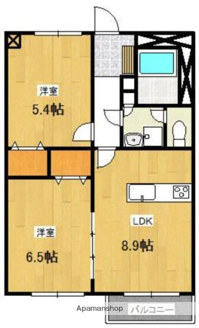 東武伊勢崎・大師線 とうきょうスカイツリー駅 徒歩7分 14階建 築54年(2LDK/4階)の間取り写真