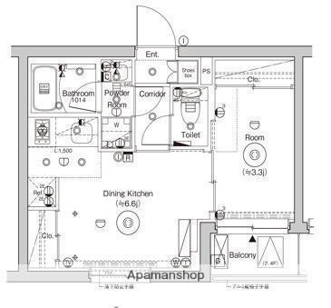 SYFORME MONZEN-NAKACHO(1DK/2階)の間取り写真