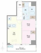 ロイジェント扇橋(2DK/6階)の間取り写真