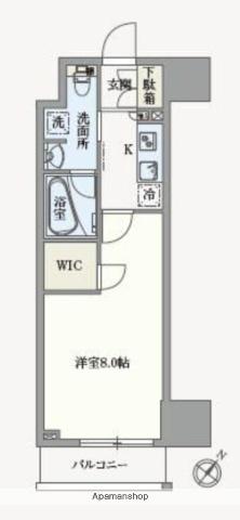 アジールコート汐浜キャナル(1K/9階)の間取り写真
