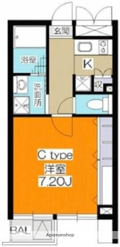 キャピタルパーク(ワンルーム/1階)の間取り写真