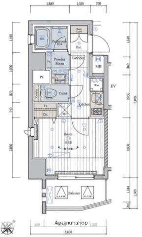 SS.ADVANCE八広(1K/8階)の間取り写真