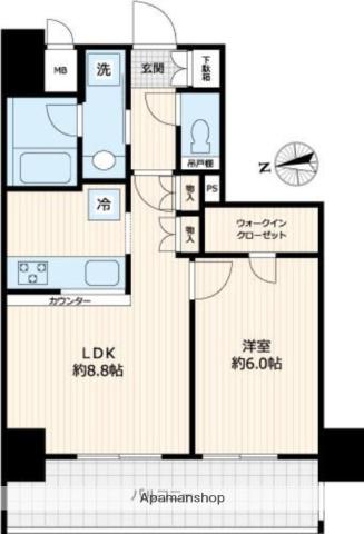 クレイシア秋葉原(1LDK/9階)の間取り写真