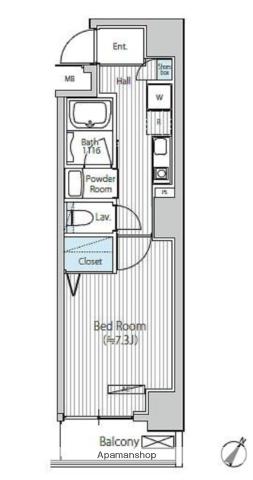グランジット日本橋浜町(1K/3階)の間取り写真