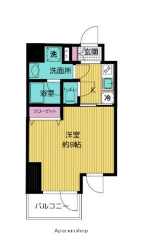 クレヴィスタ亀戸Ⅳ(1K/8階)の間取り写真