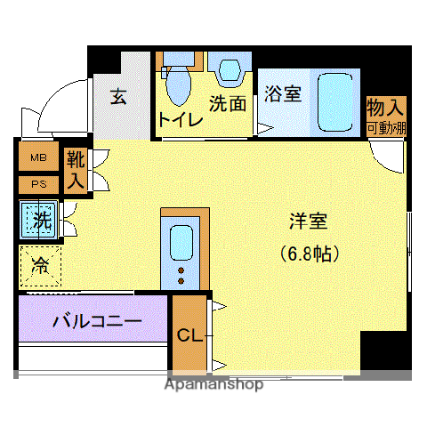 ガリシア日本橋水天宮Ⅱ(ワンルーム/2階)の間取り写真