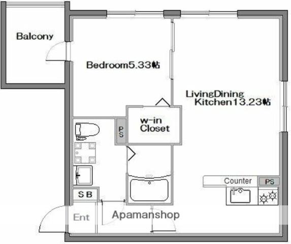 アーバンステージ月島3(1LDK/4階)の間取り写真