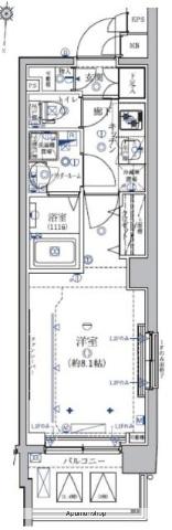 クレイシア菊川(1K/6階)の間取り写真