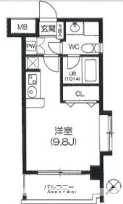 ルクレ森下レジデンス(ワンルーム/9階)の間取り写真