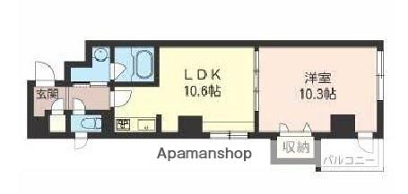 アスティオス東日本橋(1LDK/4階)の間取り写真