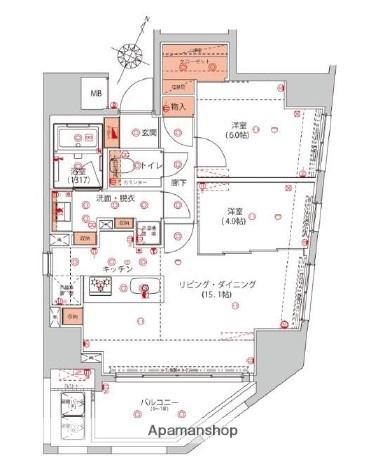 ハーモニーレジデンス千代田岩本町 10階階 間取り