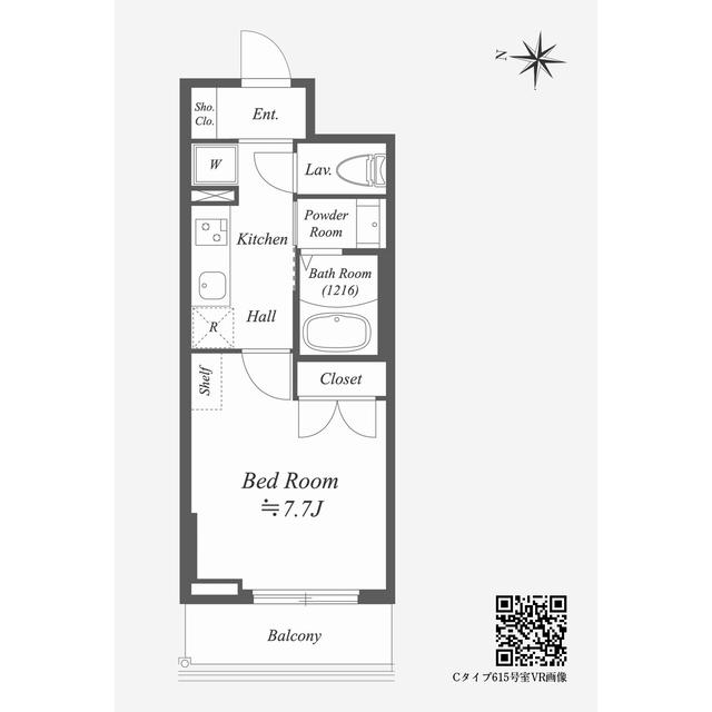 ALPHA PRIME東陽町(1K/4階)の間取り写真