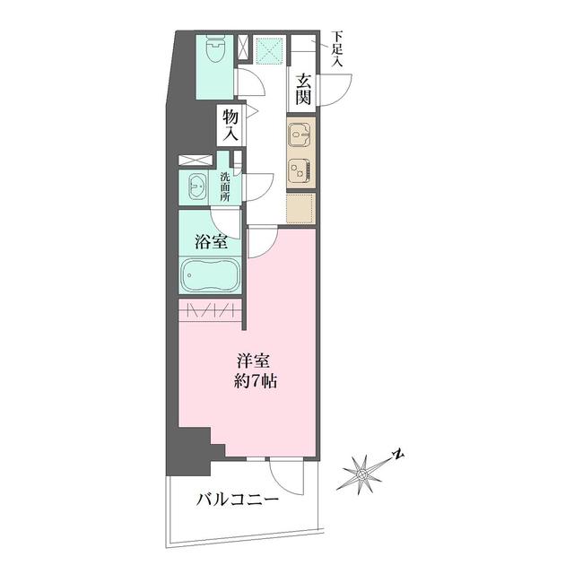 N-FLATS三ノ輪(1K/3階)の間取り写真
