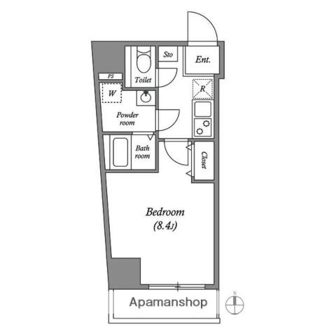 クオリタス両国(1K/5階)の間取り写真