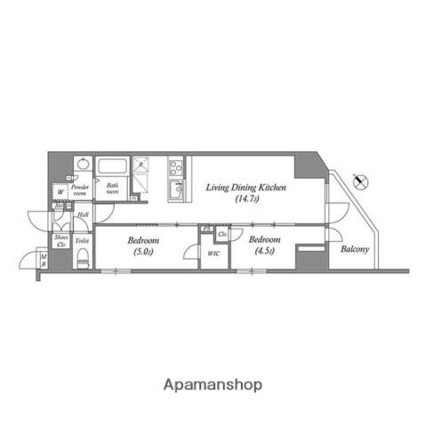 ルクレ東日本橋駅前(2LDK/10階)の間取り写真