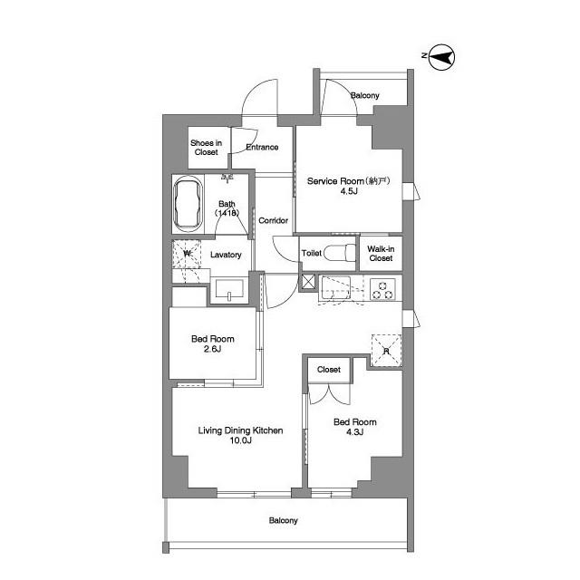 BPRレジデンス東日暮里(2SLDK/3階)の間取り写真