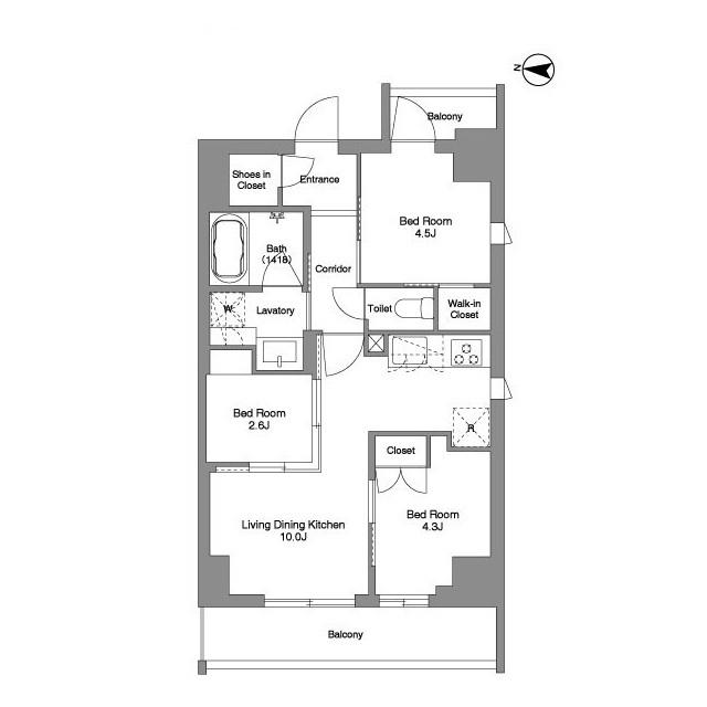 BPRレジデンス東日暮里(3LDK/6階)の間取り写真