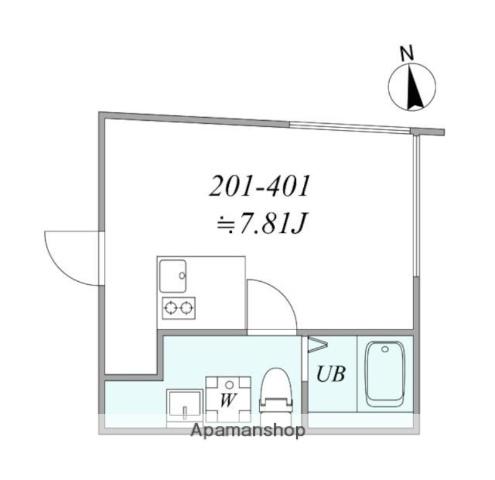 TRIAS313(1DK/4階)の間取り写真