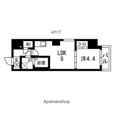 TRADIS秋葉原(1LDK/4階)の間取り写真
